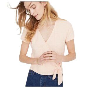 MADEWELL Texture & Thread Peach Wrap Tie Top - Size Medium
